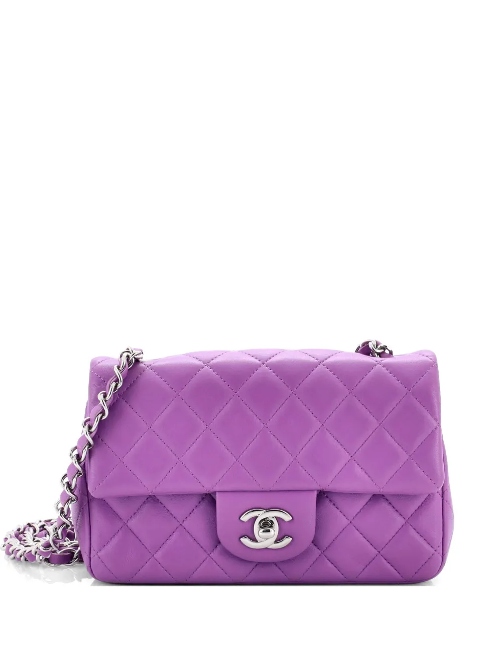 CHANEL Pre-Owned Classic Single Flap Bag Quilted Lambskin Mini crossbody bag - Viola