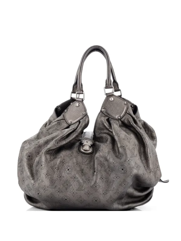 Louis Vuitton Pre-owned XL Mahina Leather Hobo Bag in Metallic
