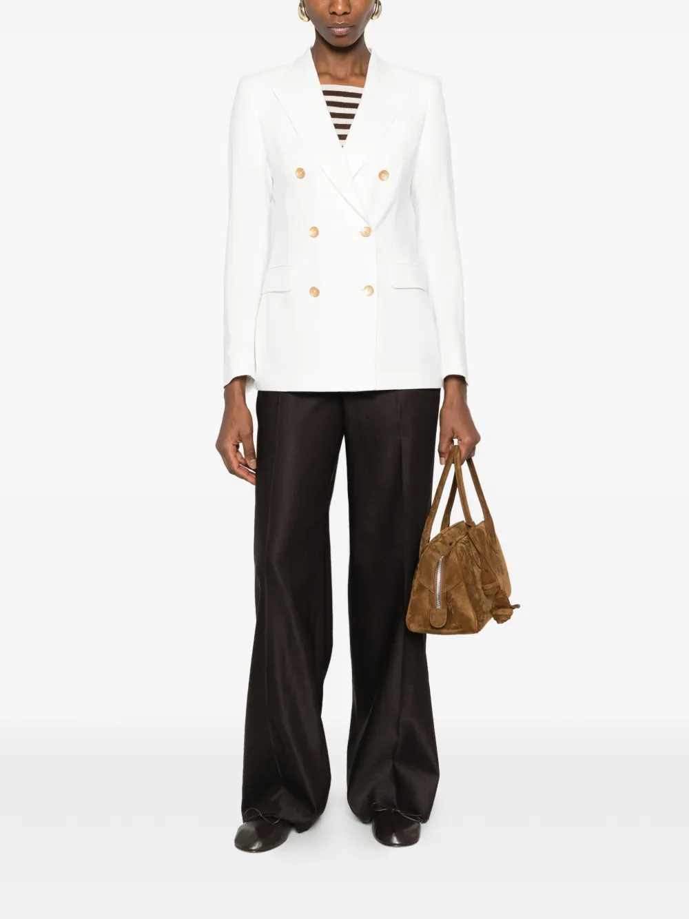 Tagliatore Blazer met V-hals Beige