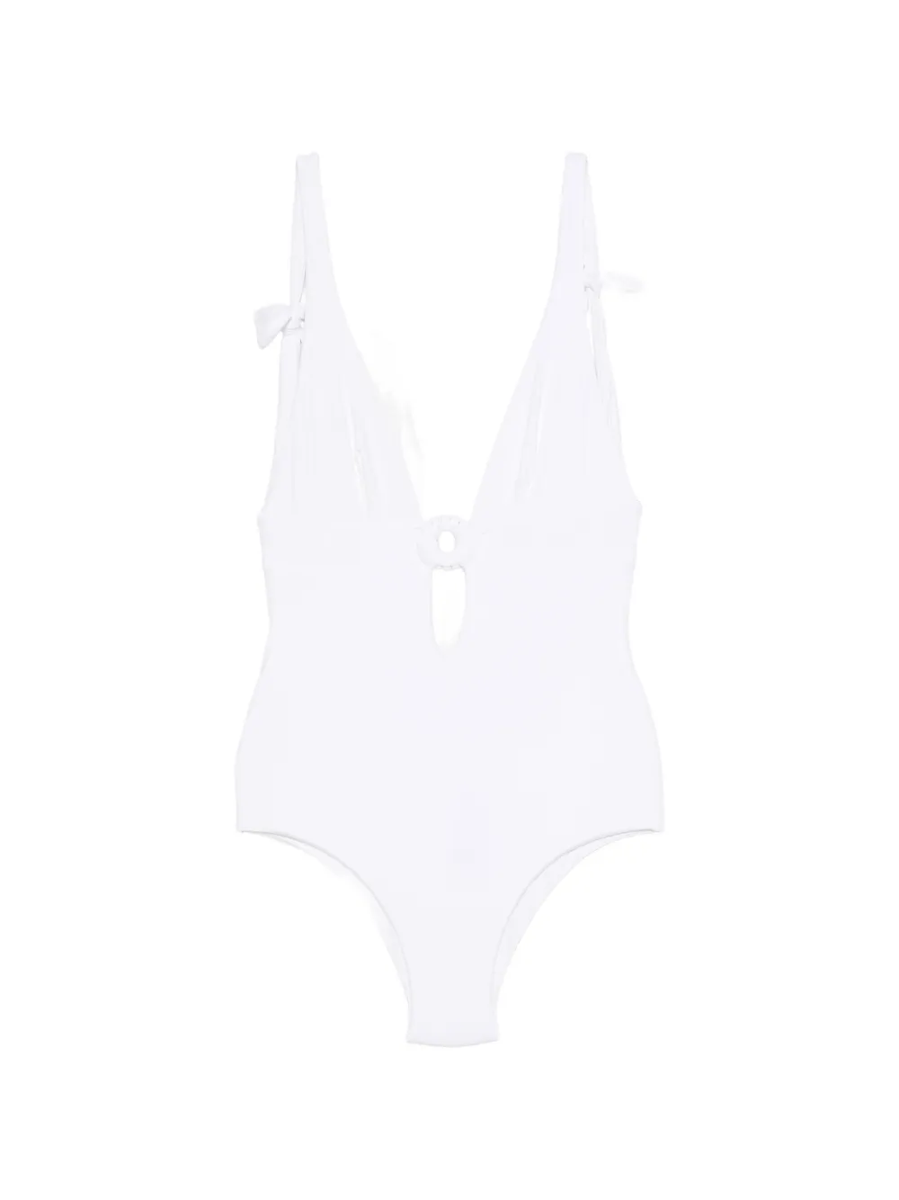 Fisico ring-detail swimsuit - Bianco