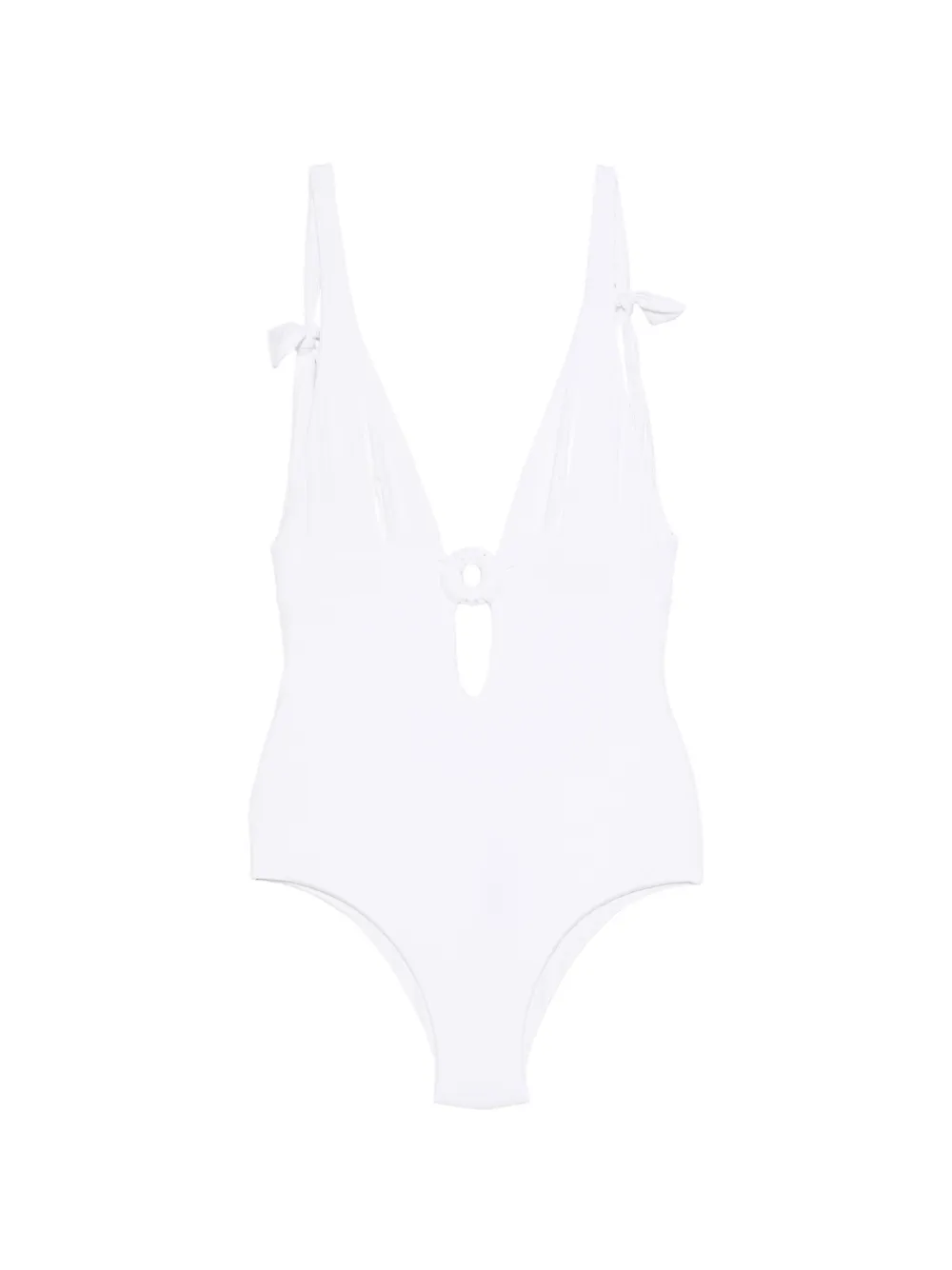 Fisico ring-detail swimsuit - Bianco