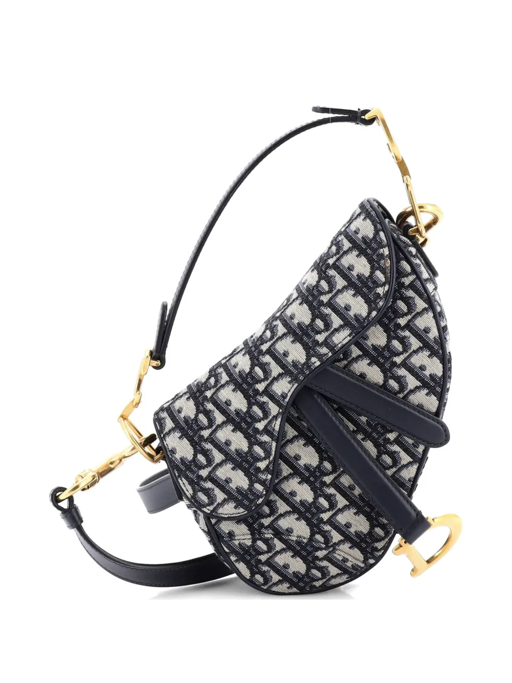 Christian Dior Pre-Owned Saddle Handbag Oblique Canvas Mini shoulder bag - Blu