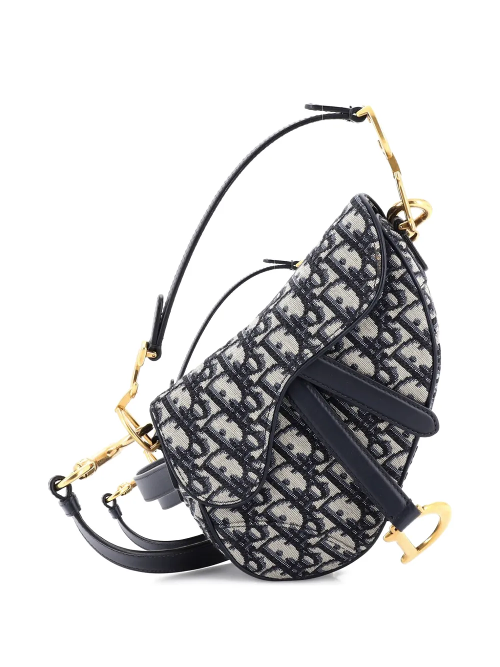 Christian Dior Pre-Owned Saddle Handbag Oblique Canvas Mini shoulder bag - Blu