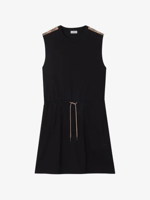 Burberry Check trim cotton jersey dress