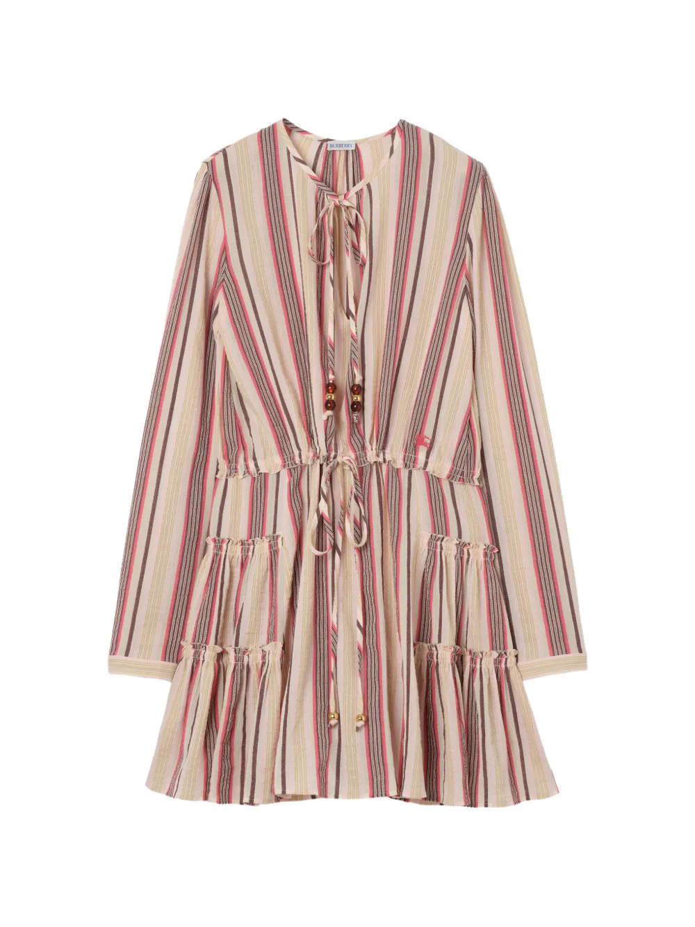 Burberry Abito in voile di cotone a righe - Toni neutri