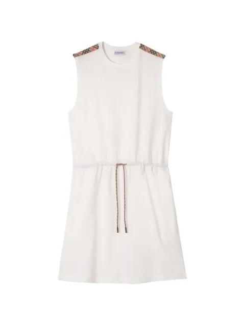 Burberry check trim cotton jersey dress