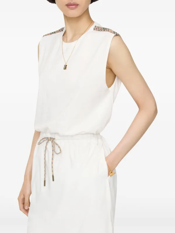 white cotton jersey dress Burberry Check Trim , Size: L A promising start for Care instructions Unique Plus Size Wedding Dresses Color:yellow/silver Womens dresses