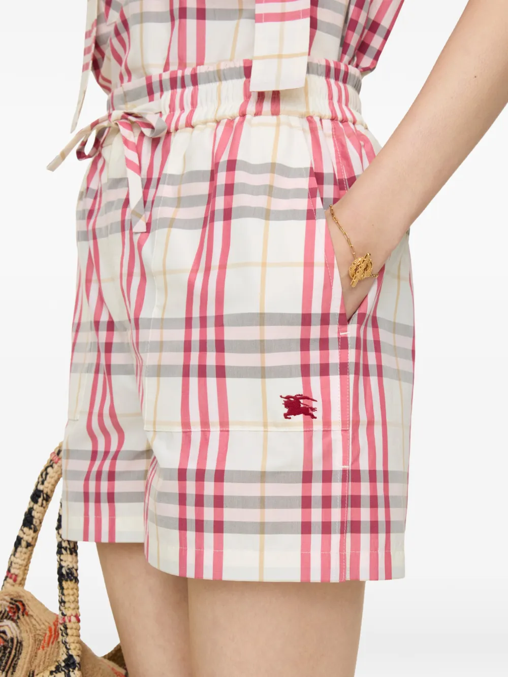  Burberry Check Cotton Shorts - Neutrals 