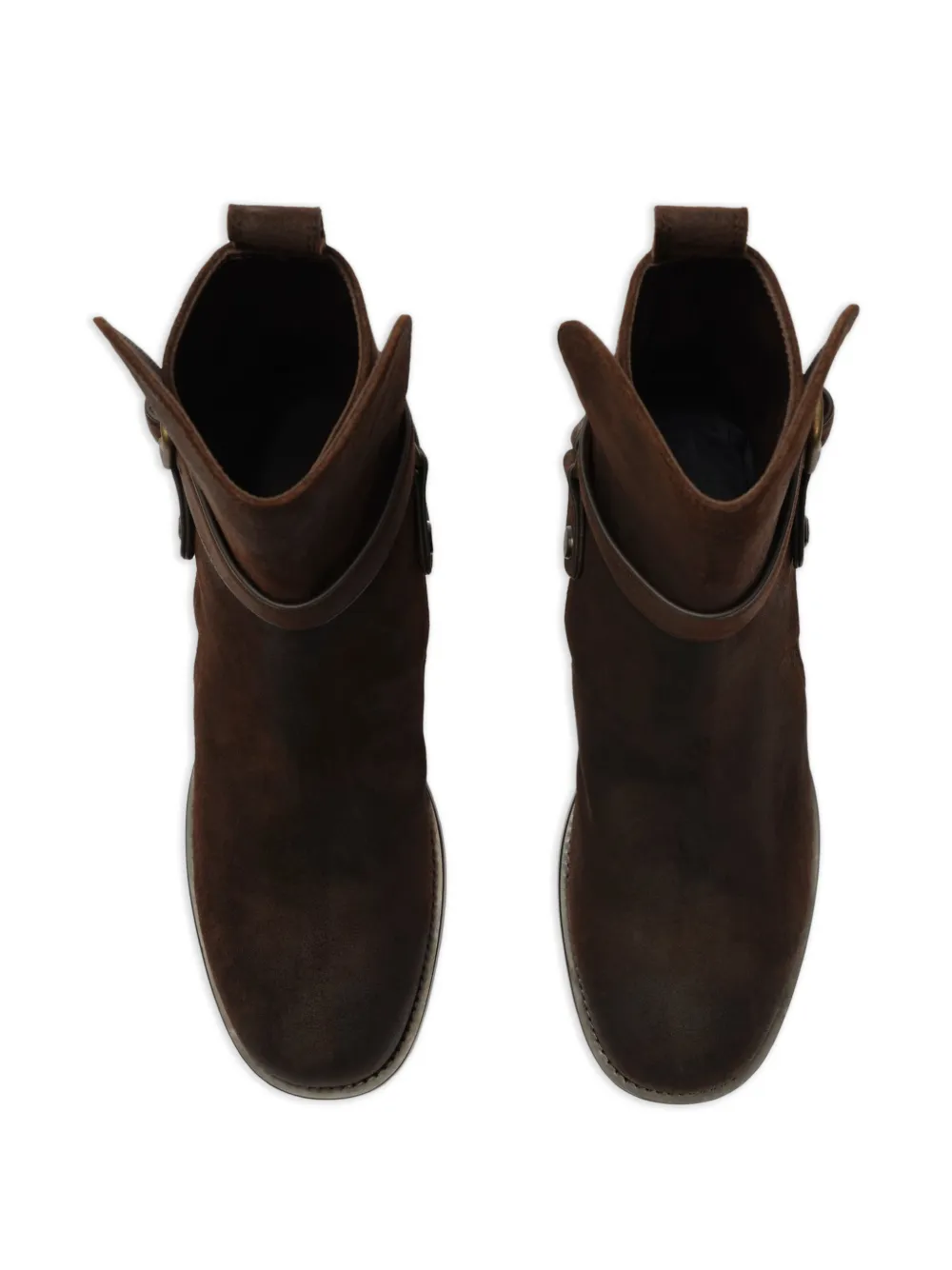 Burberry Ledger gewaxte suède laarzen Bruin