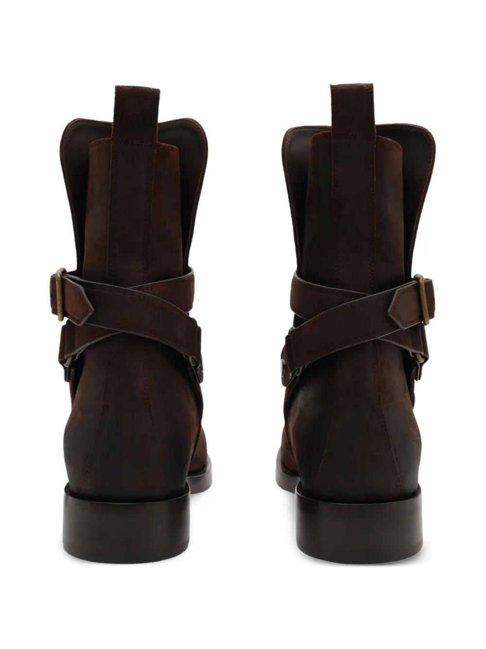 Burberry Ledger gewaxte suède laarzen Bruin