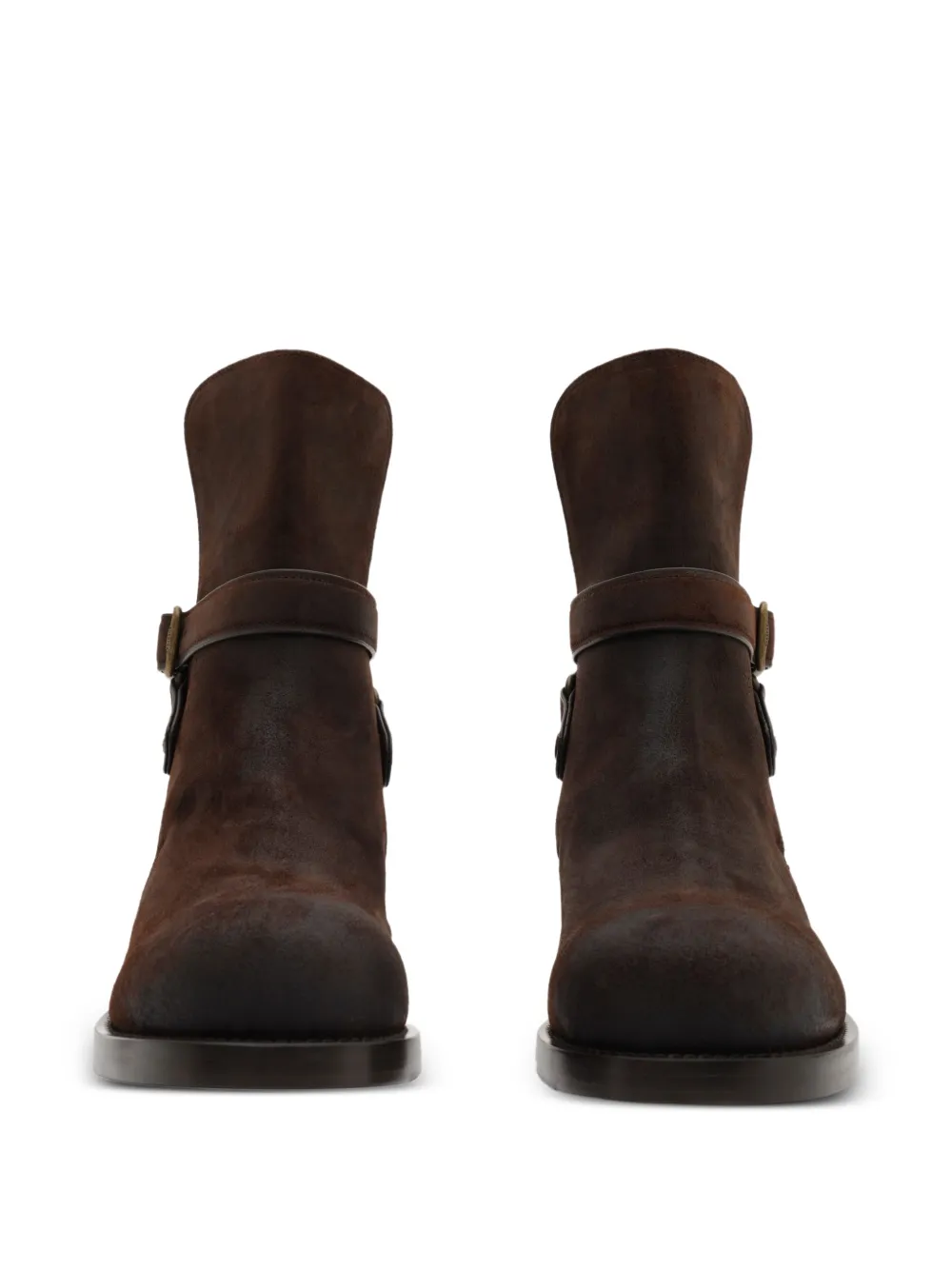 Burberry Ledger gewaxte suède laarzen Bruin