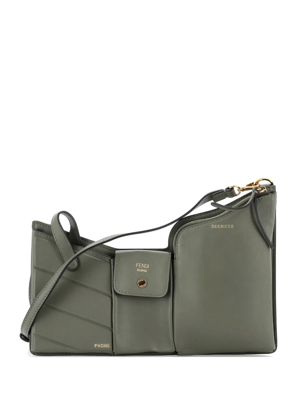 Fendi Pre-Owned Bustine 3 Pockets Leather Mini crossbody bag - Verde