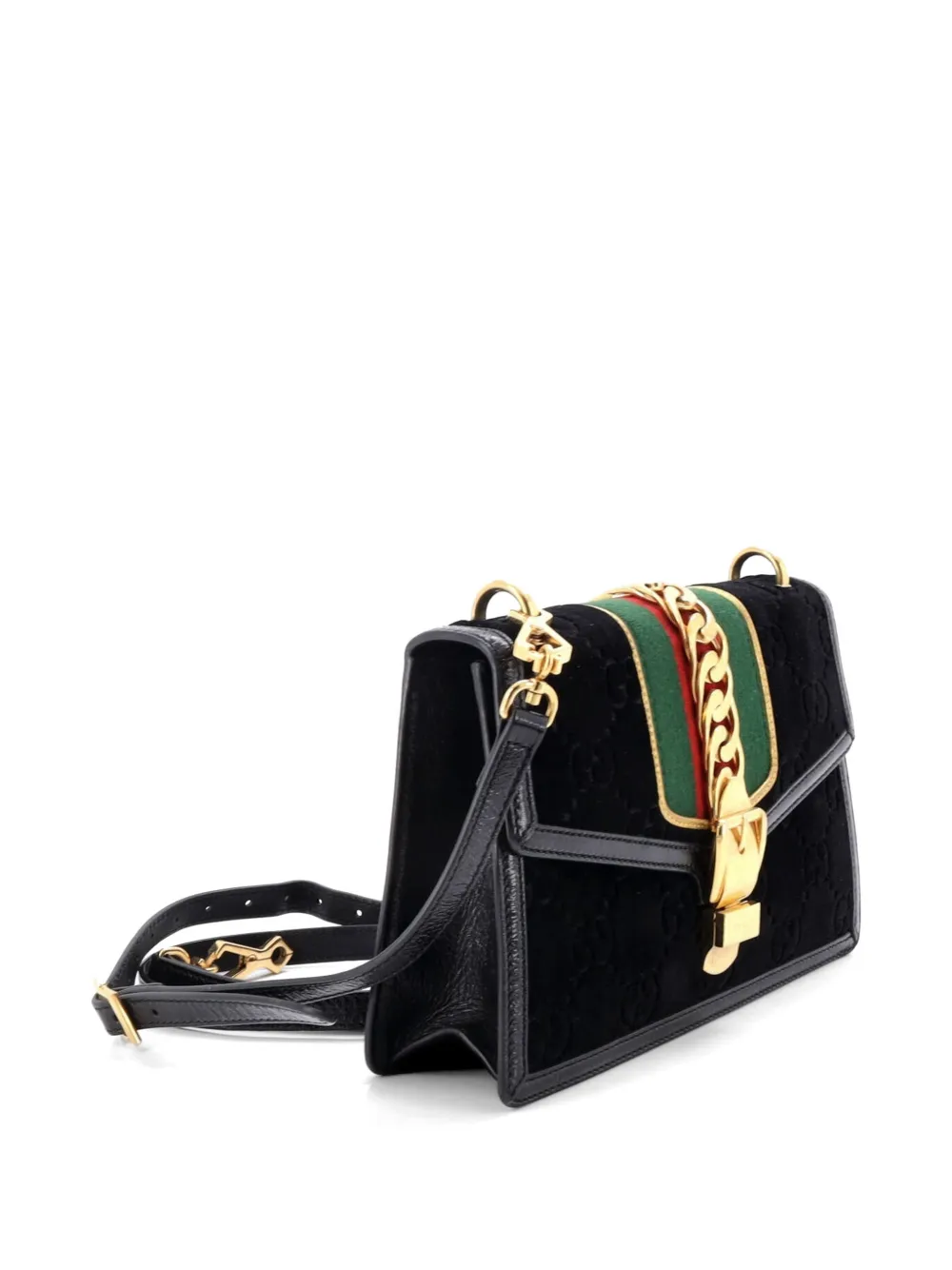 Sylvie Shoulder Bag Gg Velvet Small Crossbody Bag