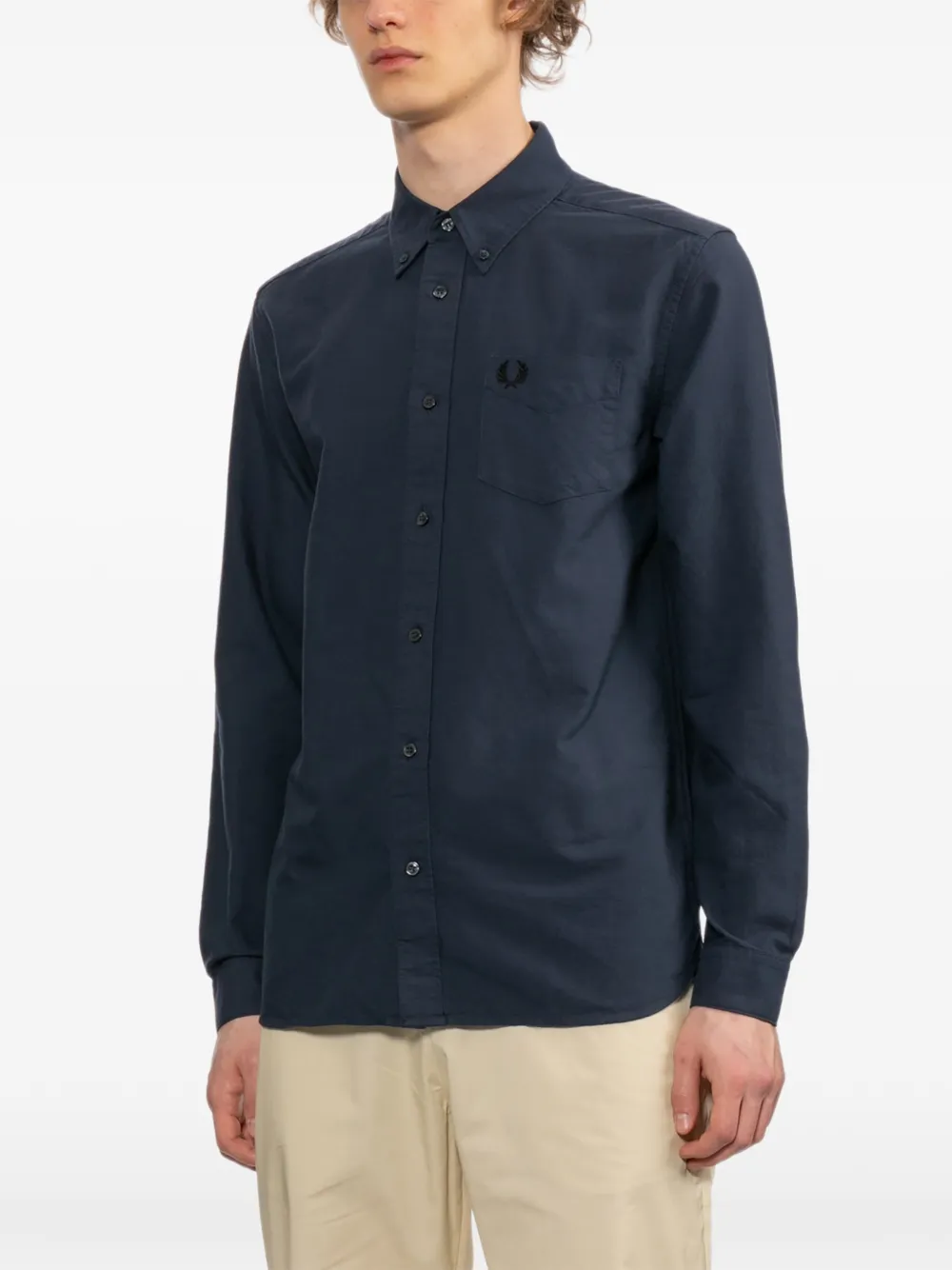  Fred Perry Logo-embroidered Shirt - Blue 