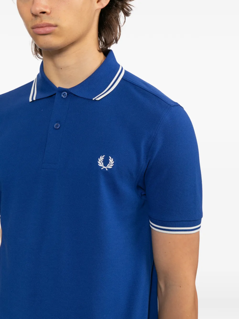 Fred Perry Poloshirt met geborduurd logo Blauw