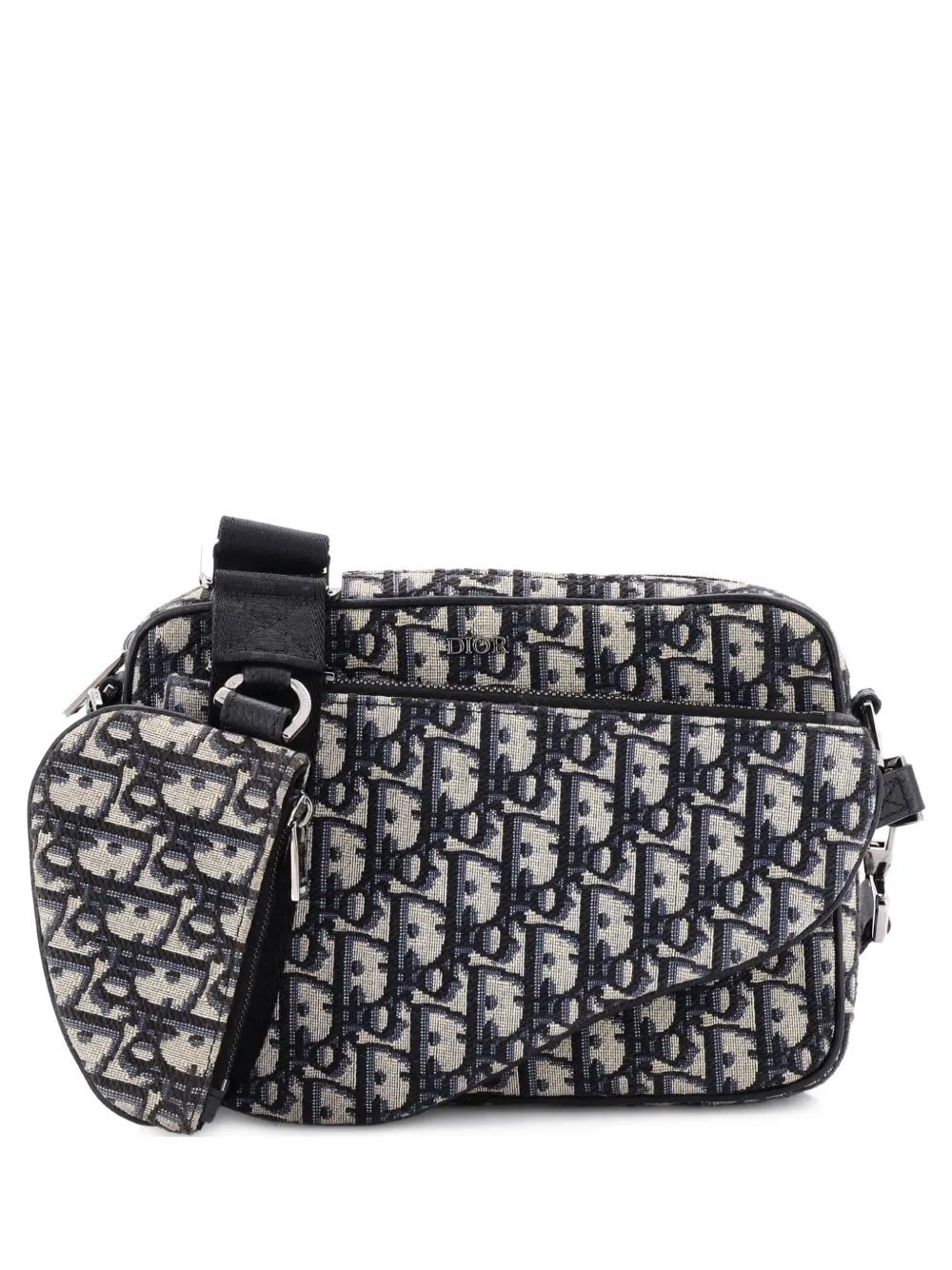 Christian Dior Pre-Owned Saddle Tripple Pouch Oblique Canvas crossbody bag - Blu