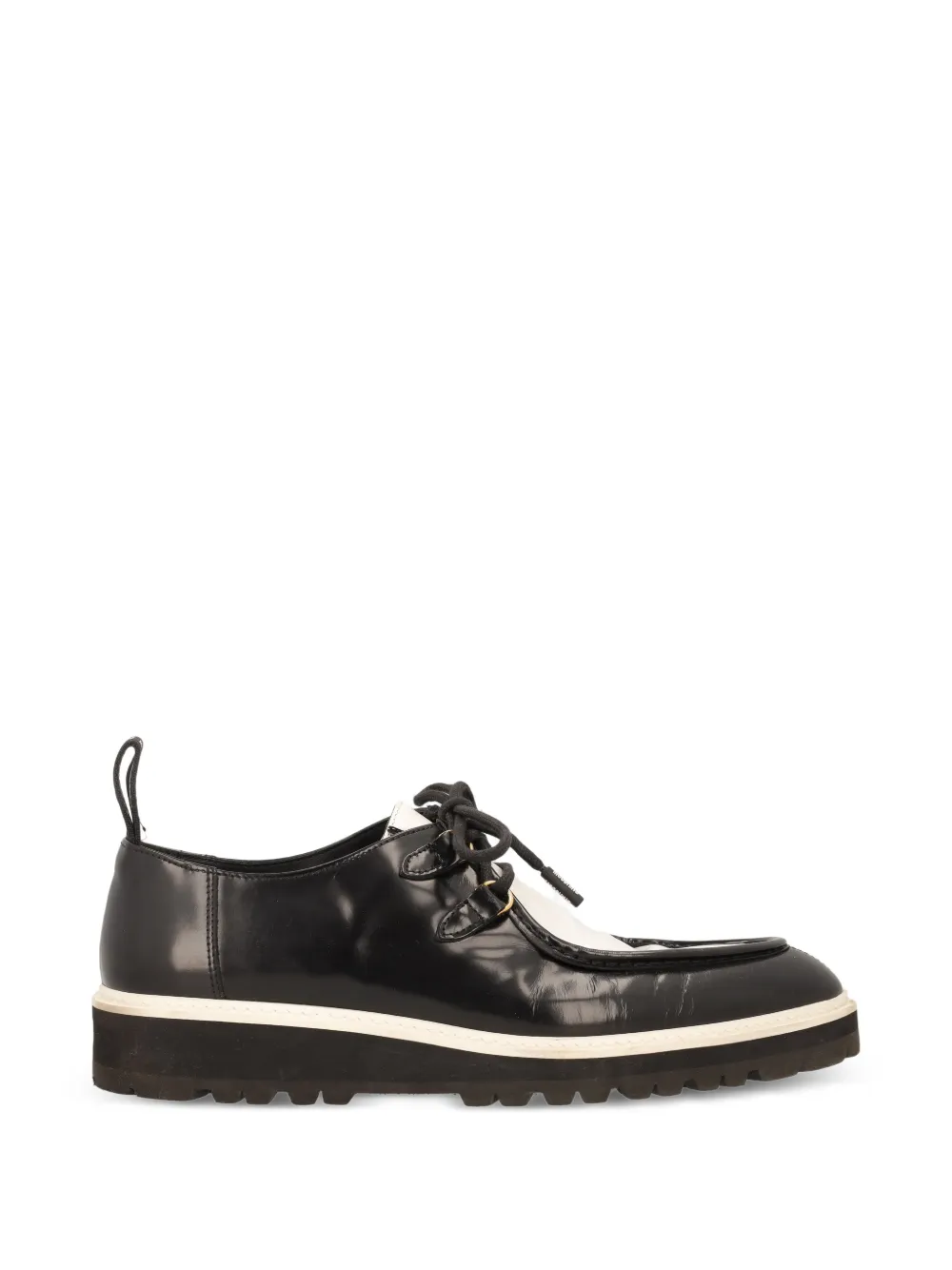 Moschino Pre-Owned panelled lace-up shoes - Schwarz