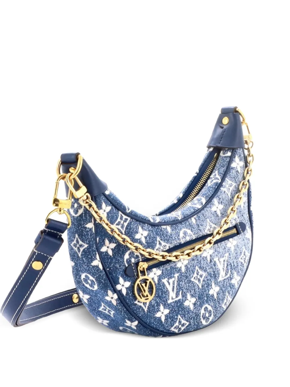 Louis Vuitton Pre-Owned Loop Handbag Monogram Jacquard Denim hobo bag - Blau