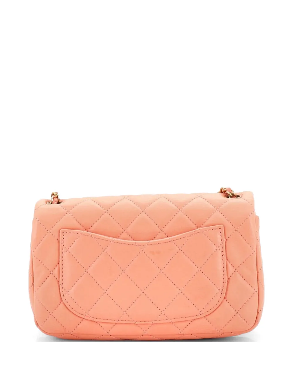  Chanel Pre-owned Borsa A Tracolla Pearl Crush Mini In Pelle Di Agnello Trapuntata Con Battente - Arancione 