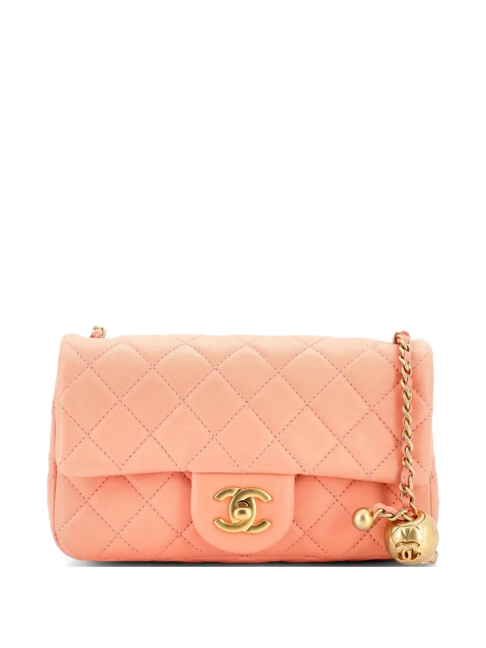 CHANEL Pre-Owned Pearl Crush Flap Bag Quilted Lambskin Mini crossbody bag - Arancione