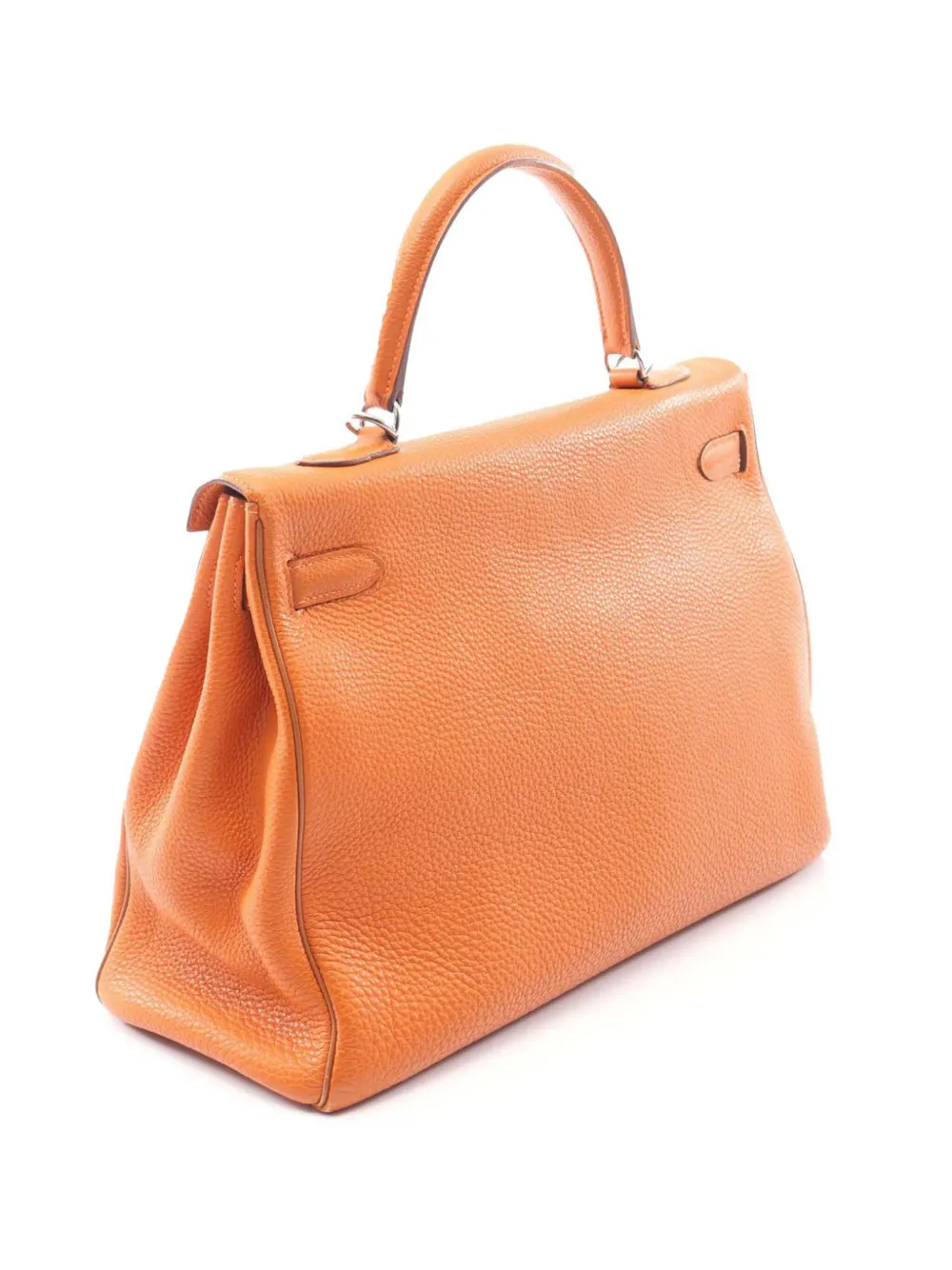  Hermès Pre-owned 2005 Hermes Kelly 35 Togo Leather Leather Togo Leather Orange Brown Gold Potiron Orange Used Women Handbag 