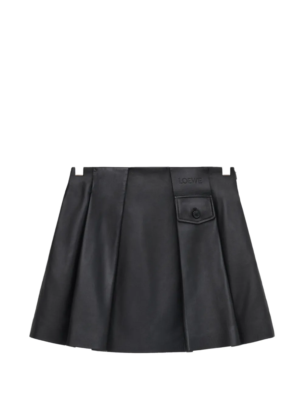 LOEWE Mini-rok met plooien en zak Zwart