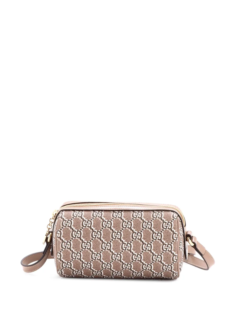 Gucci Pre-Owned Cylindrical GG Shadow Coated Canvas Mini shoulder bag - Marrone