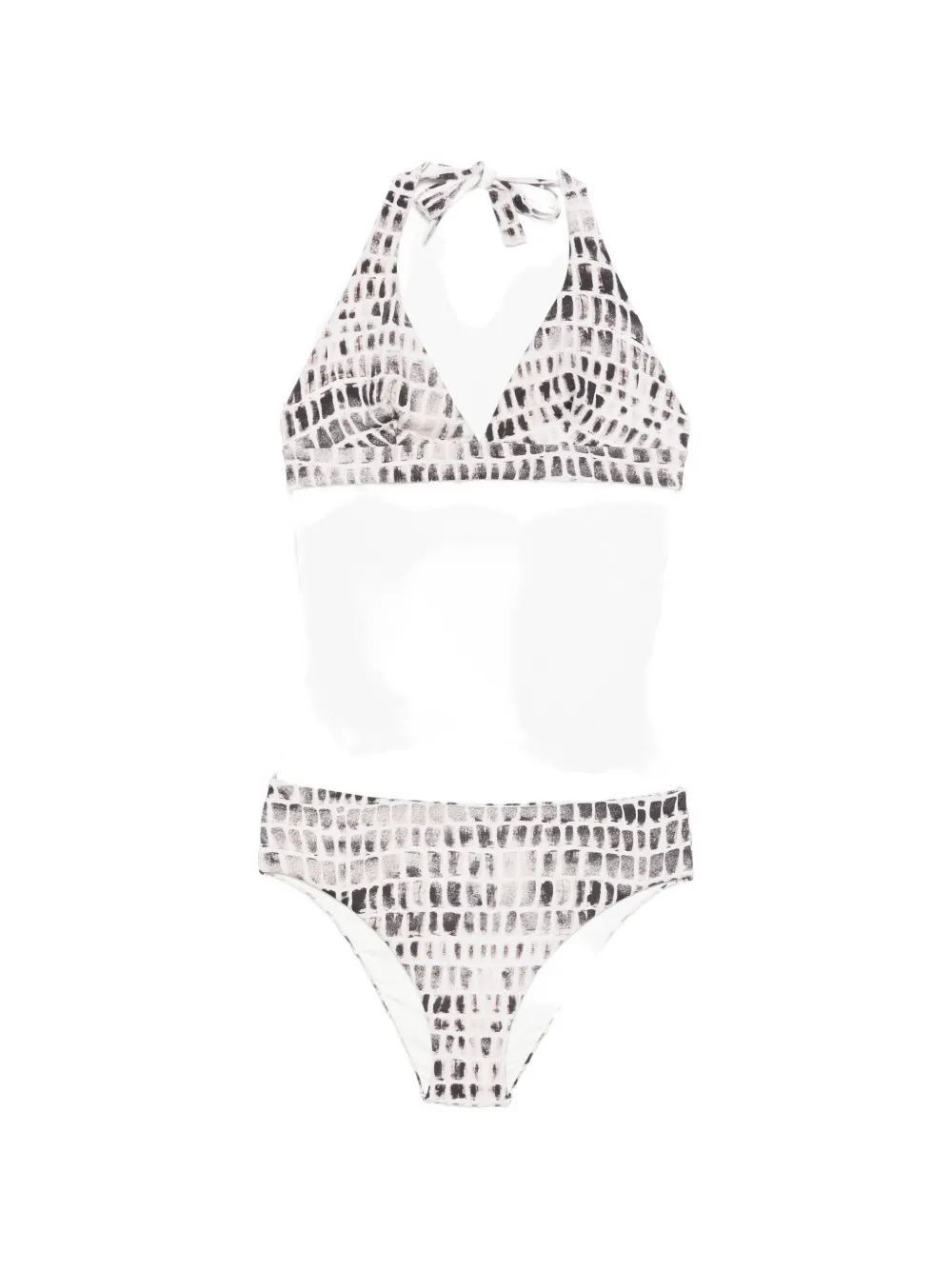 Fisico V-neck print bikini - Toni neutri