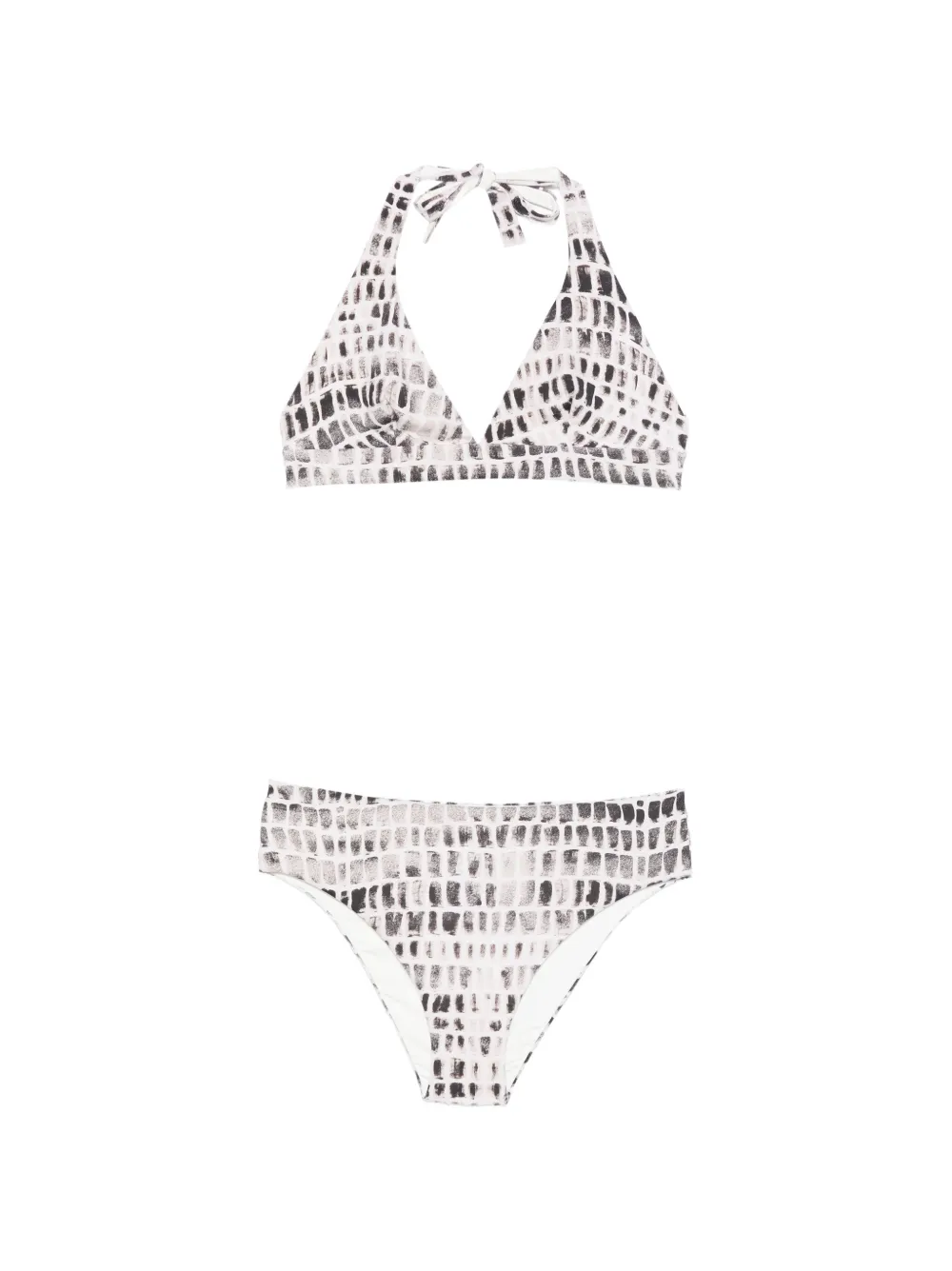 Fisico V-neck print bikini - Toni neutri