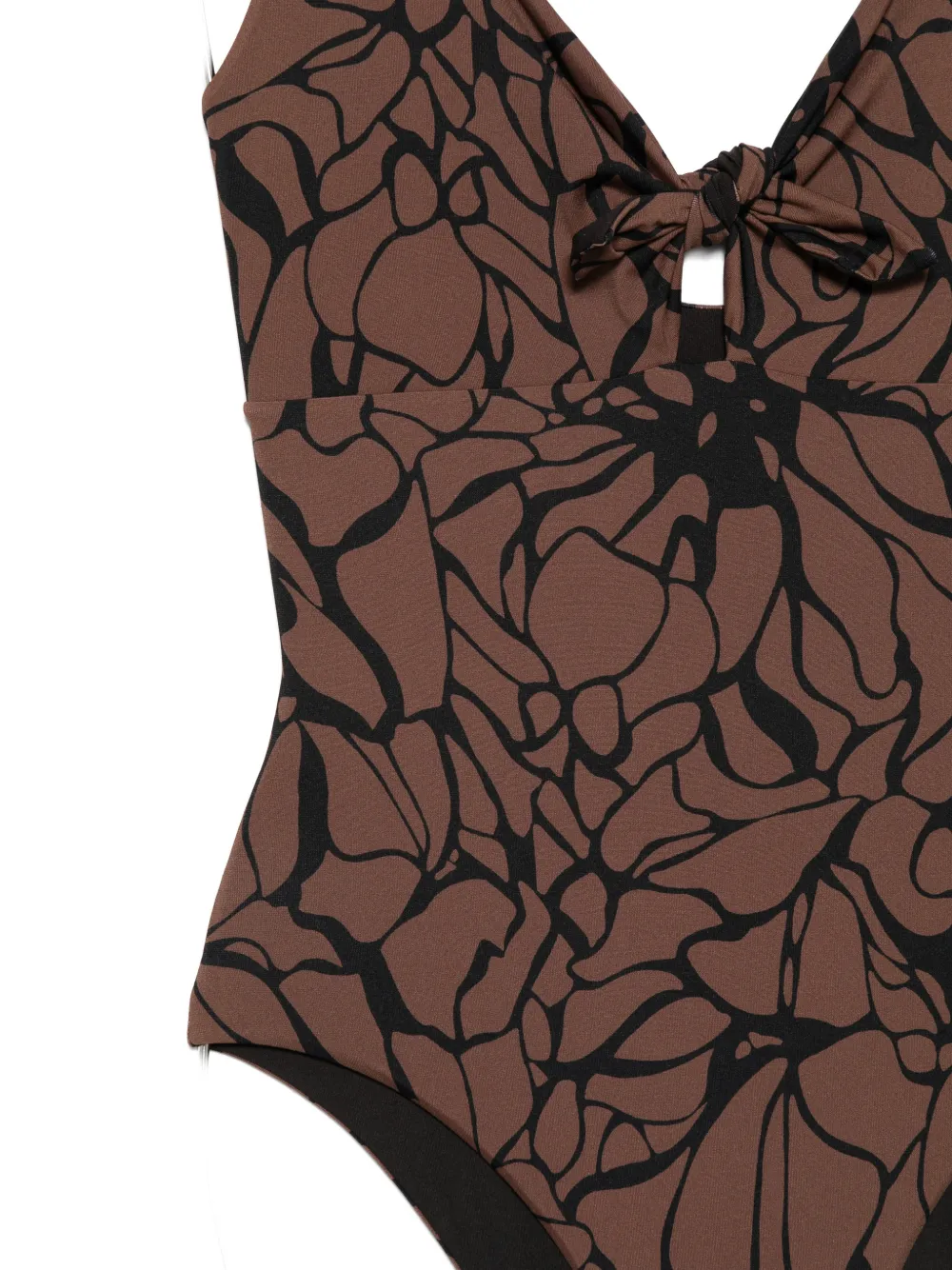  Fisico Tie-detail Swimsuit - Brown 