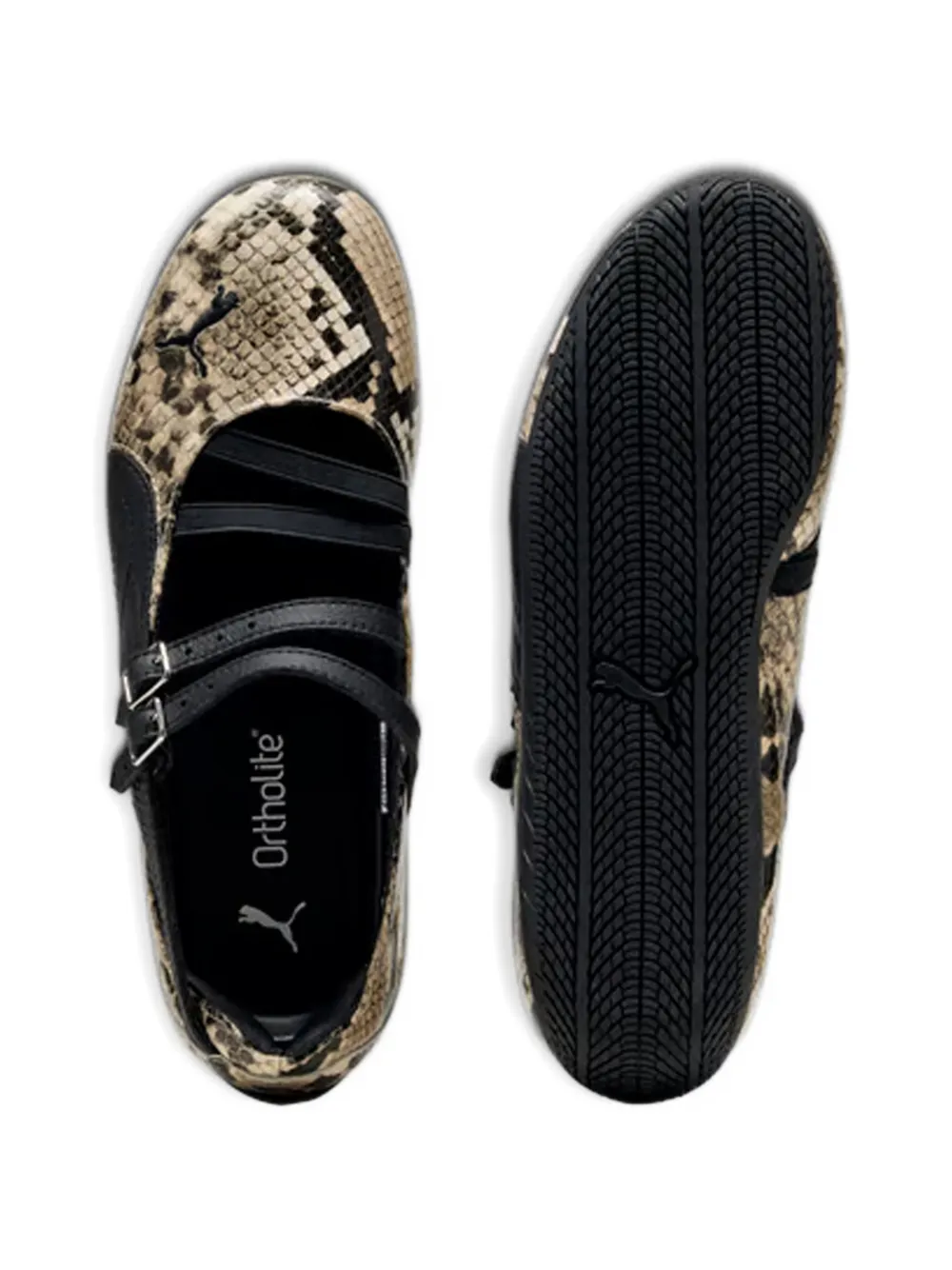 PUMA Speedcat Ballet sneakers van slangenleer Beige