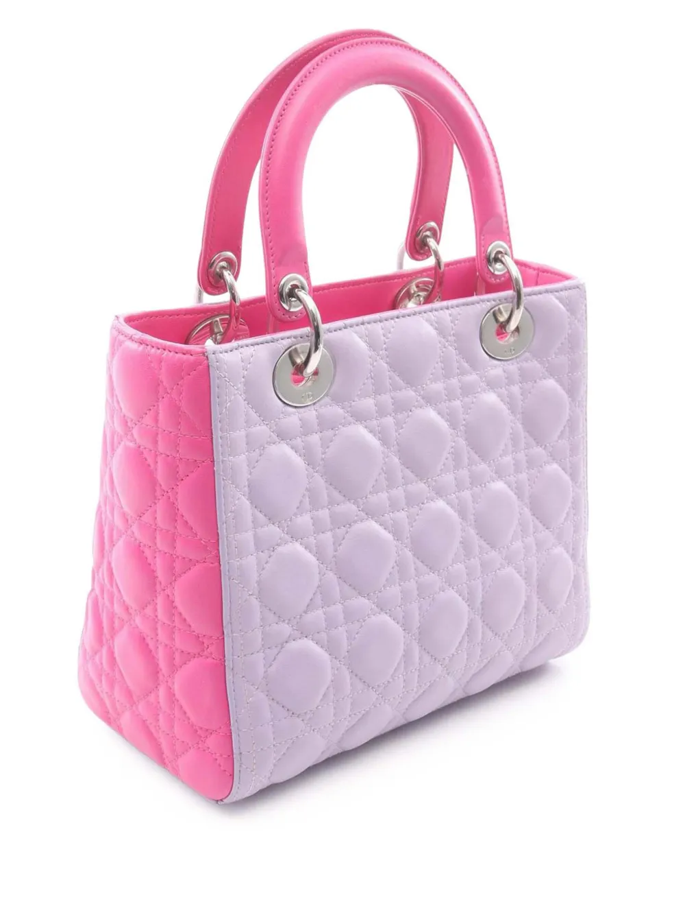 2010-2026 Medium Bicolor Lambskin Cannage Lady Dior Satchel