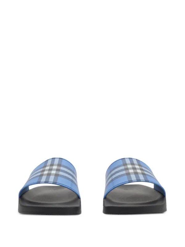 Burberry Check Slides | Blue | FARFETCH