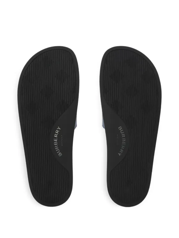 Burberry Check Slides | Blue | FARFETCH