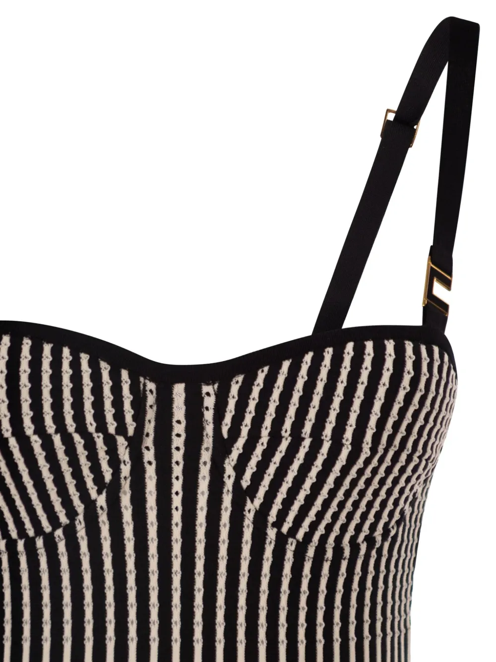 Elisabetta Franchi Tweekleurige midi-jurk Zwart