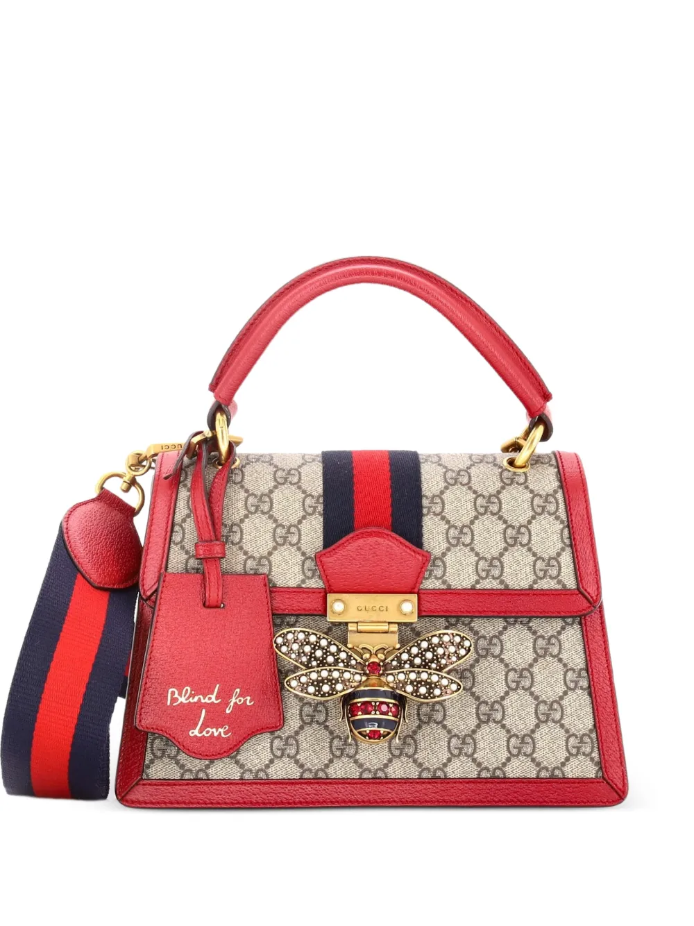 Gucci Pre-Owned Queen Margaret Top Handle Bag GG Coated Canvas with Leather Small satchel - Marrone