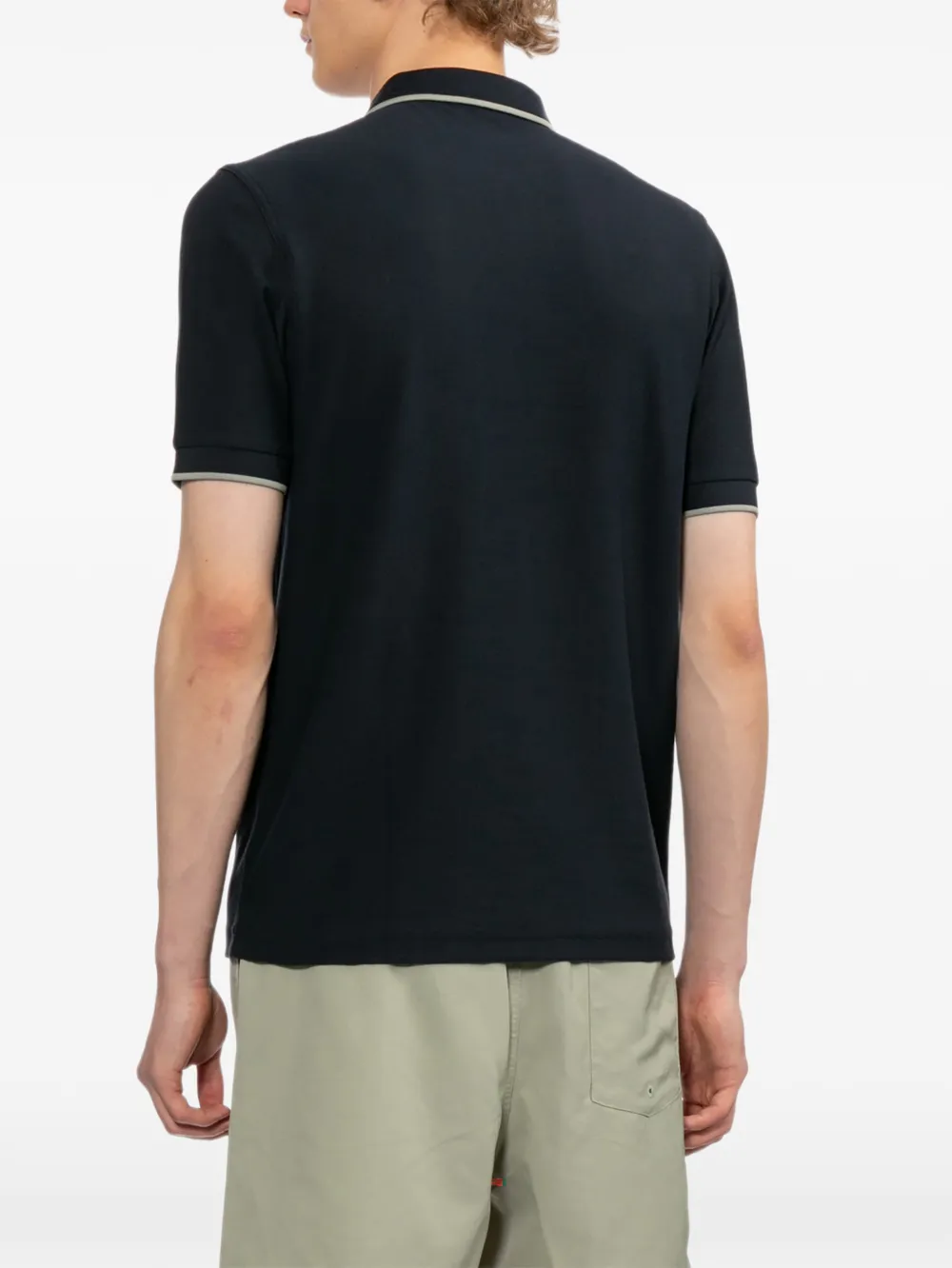 Fred Perry Crêpe piqué poloshirt Blauw