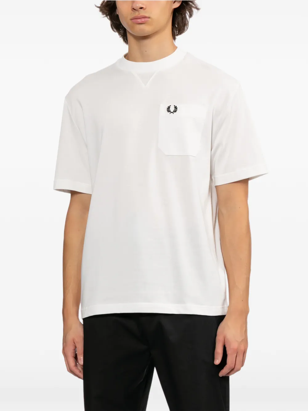 Fred Perry T-shirt met geborduurd logo Wit