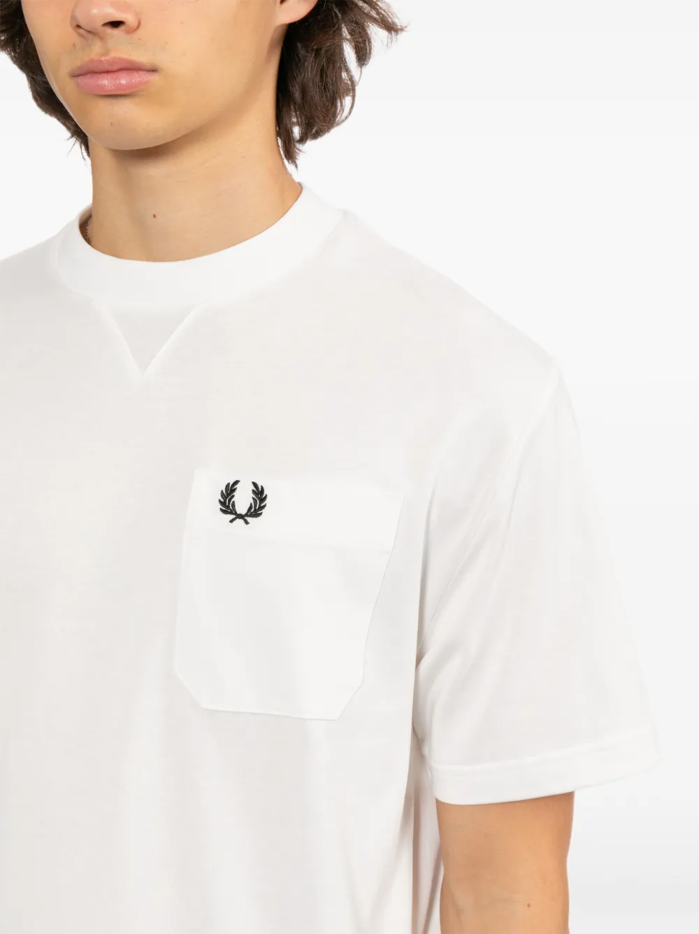 Fred Perry T-shirt met geborduurd logo Wit