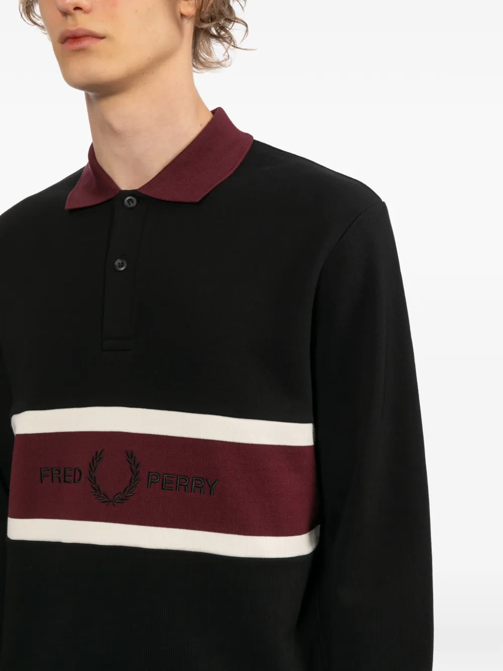 Fred Perry Poloshirt met geborduurd logo Zwart