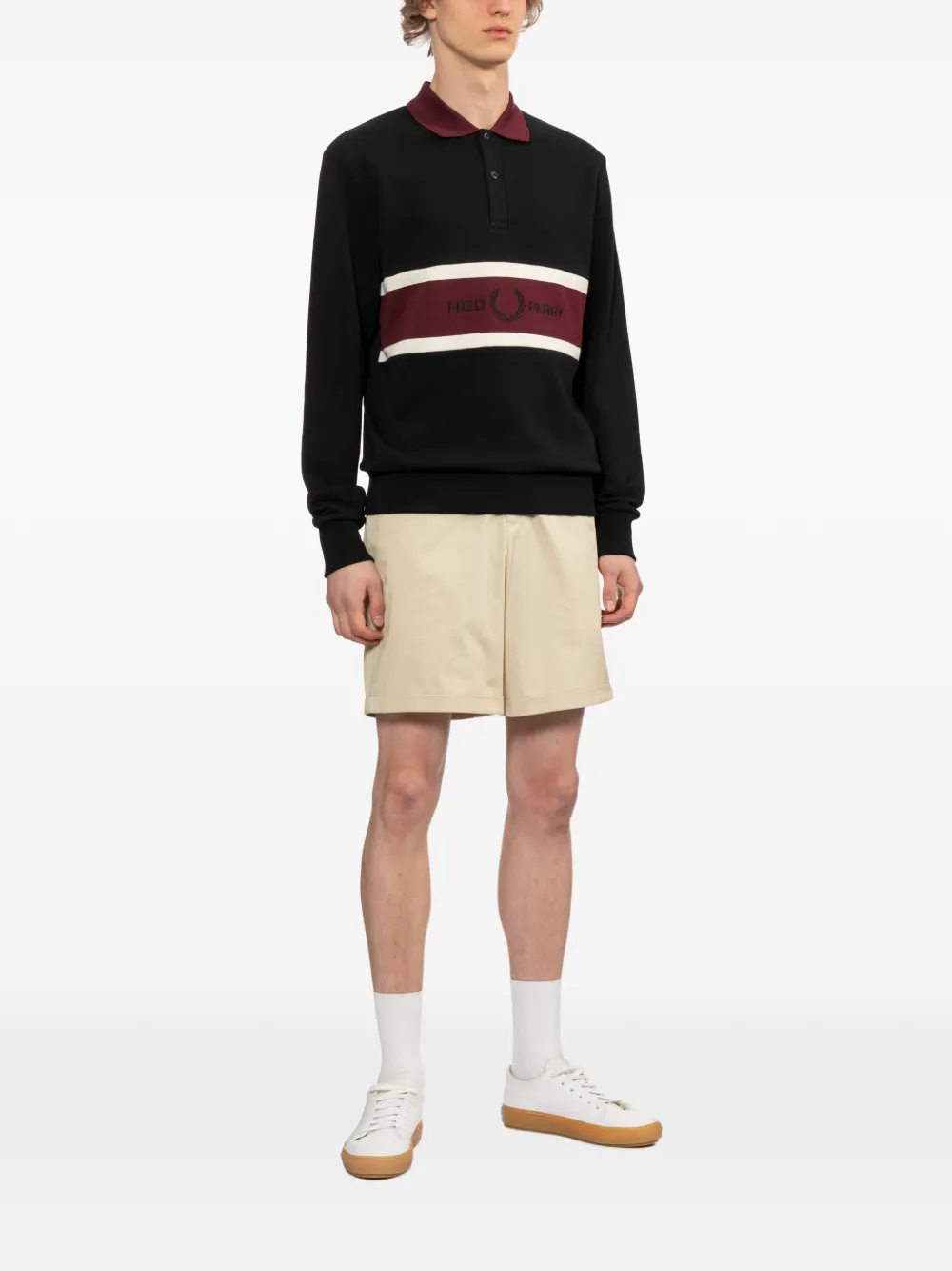 Fred Perry Poloshirt met geborduurd logo Zwart
