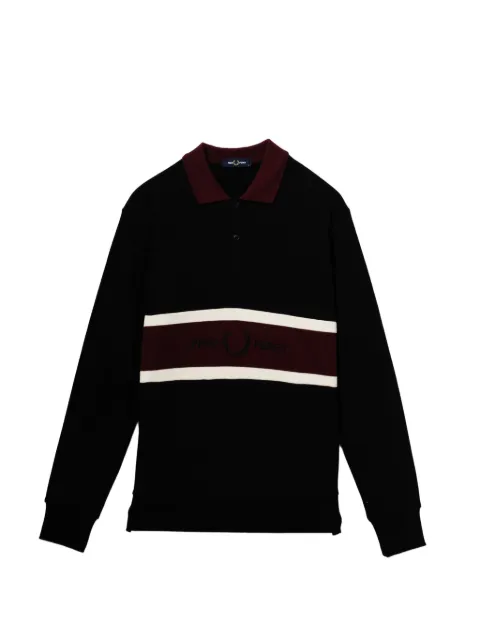 Fred Perry logo-embroidered panelled polo shirt