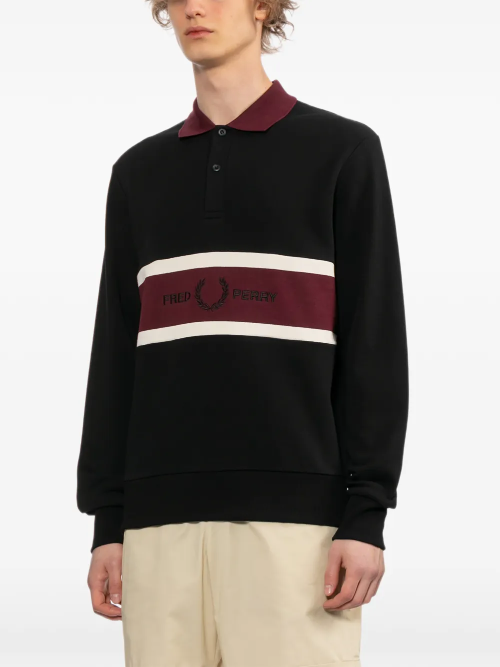 Fred Perry Poloshirt met geborduurd logo Zwart