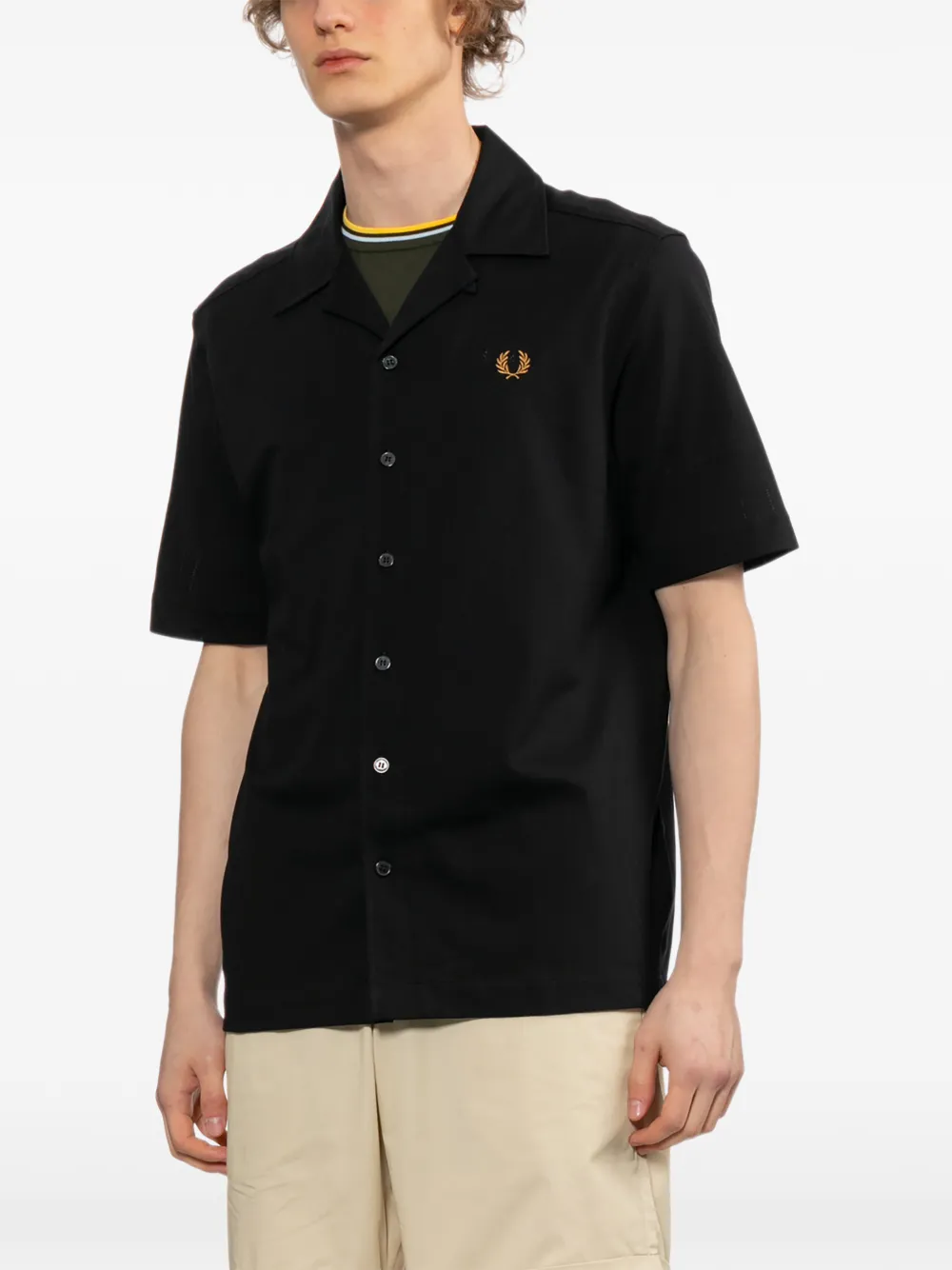  Fred Perry Camisa Compress - Negro 