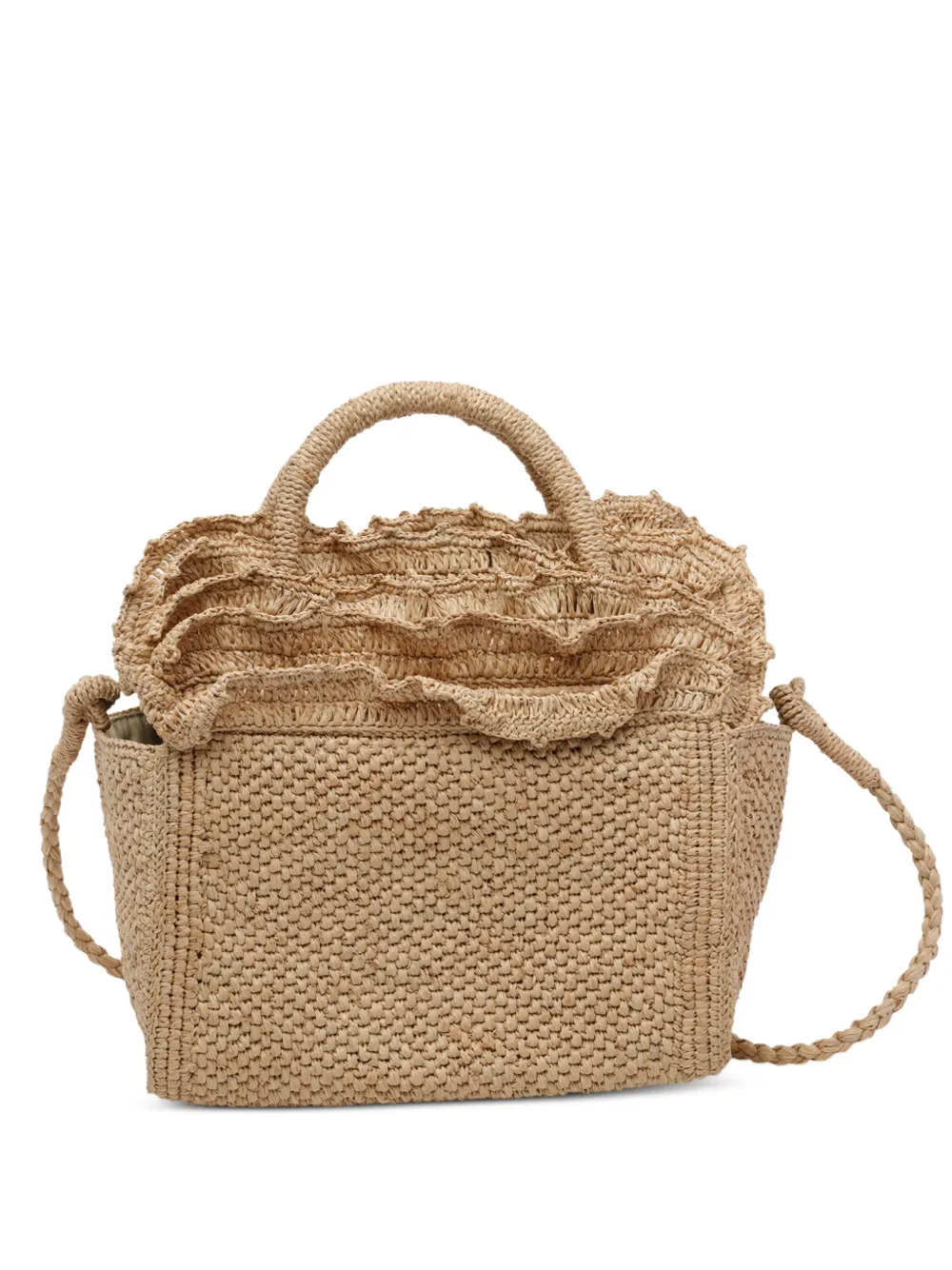 IBELIV Laguna ruffled-trims tote bag - Toni neutri