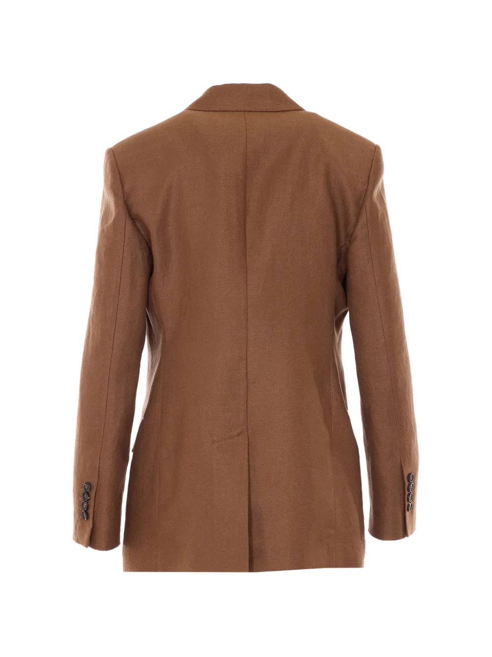 Brunello Cucinelli Jack met dubbele rij knopen en V-hals Bruin