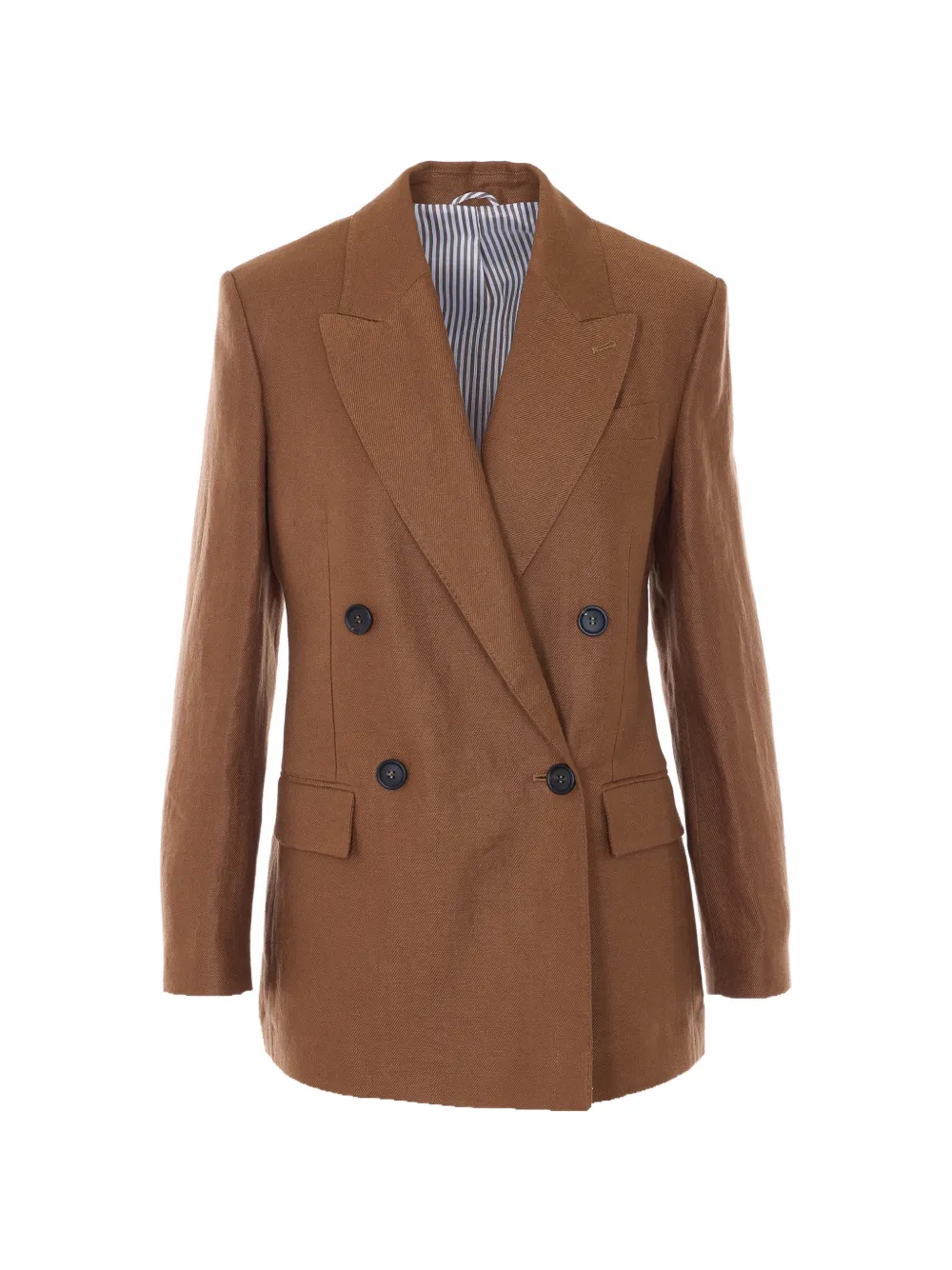 Brunello Cucinelli double-breasted V-neck jacket - Braun