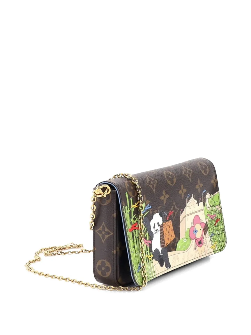  Louis Vuitton Pre-owned Felicie Pochette Limited Edition Vivienne Xmas Monogram Canvas Crossbody Bag - Brown 