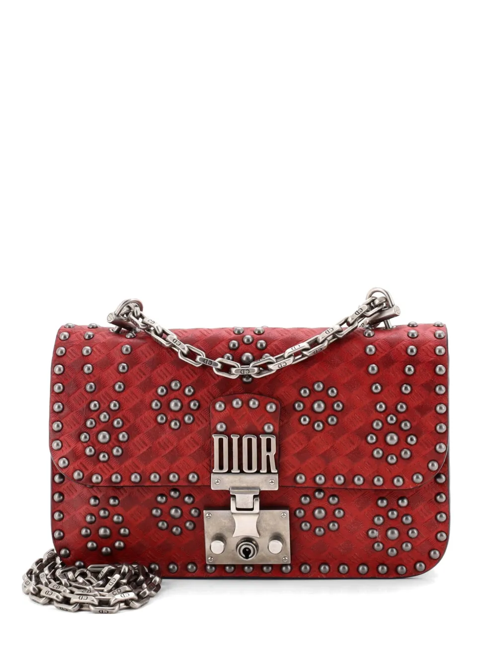 Christian Dior Pre-Owned Dioraddict Flap Bag Studded Leather Small crossbody bag - Rosso