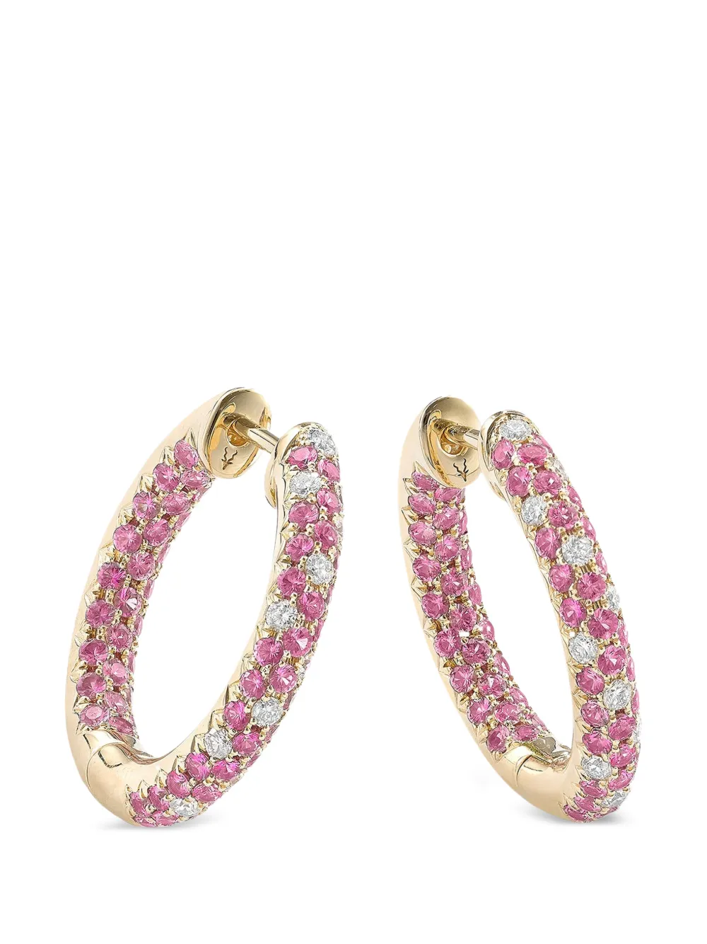 ROBINSON PELHAM Disco Sister pink sapphire and diamond hoop earrings - Oro